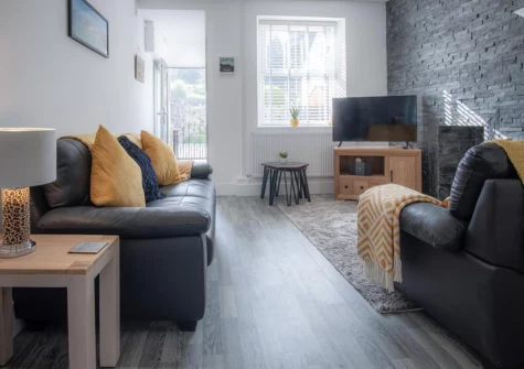 The living area at Hawtree Cottage, Tenby