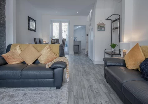 The living area at Hawtree Cottage, Tenby