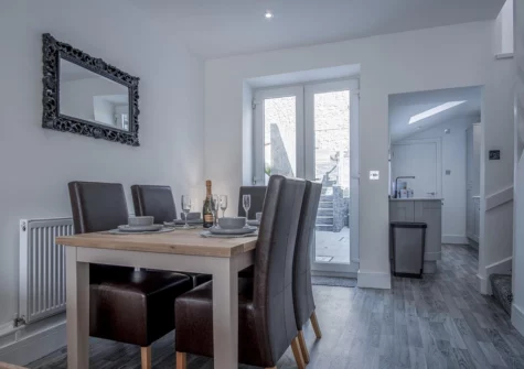 The dining area at Hawtree Cottage, Tenby