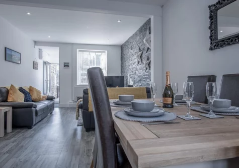 The dining area at Hawtree Cottage, Tenby
