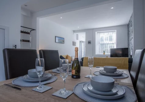The dining area at Hawtree Cottage, Tenby