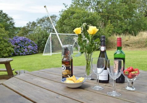The patio & garden at Hayscastle Farmhouse, Hayscastle