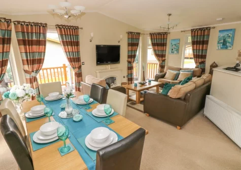 The dining area at Heddwch, Heritage Park, Stepaside