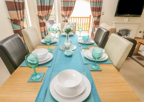 The dining area at Heddwch, Heritage Park, Stepaside