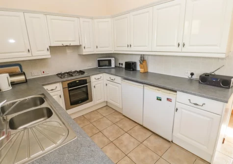 The kitchen at Hill Top Farm Cottage, Cross Hands