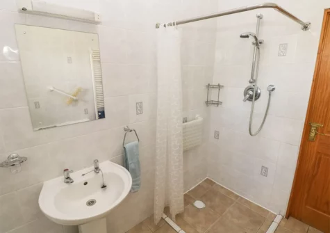 The bathroom at Hill Top Farm Cottage, Cross Hands