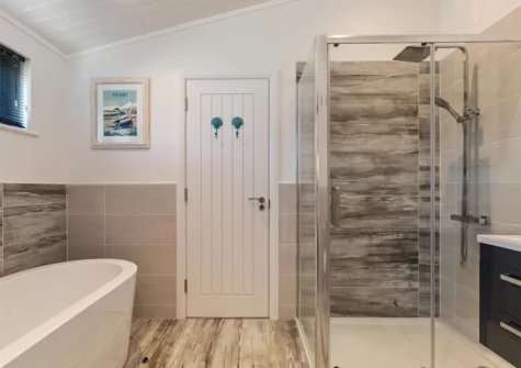 Bedroom #1 en-suite at Hiraeth, Penally