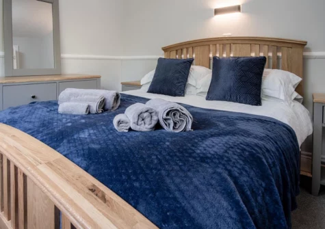 The bedroom at Honeysuckle Cottage, Amroth