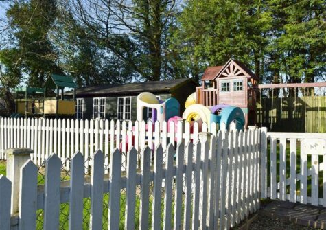 The shared children's play area at Ivy Court Cottages, Llys-Y-Fran