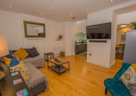The living area at Lancaster Apartment, Tenby