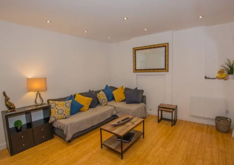 The living area at Lancaster Apartment, Tenby