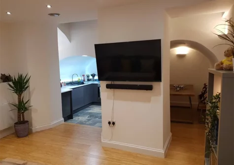 The living area at Lancaster Apartment, Tenby