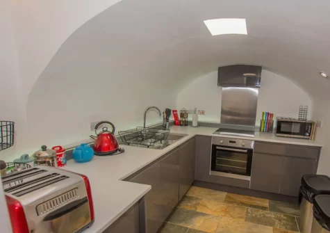 The kitchen at Lancaster Apartment, Tenby
