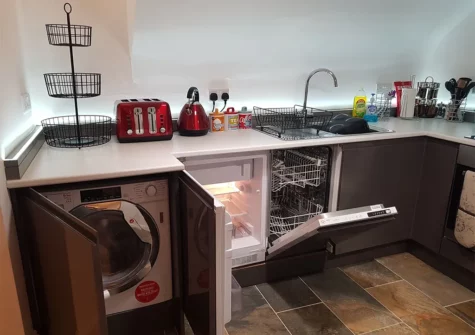 The kitchen at Lancaster Apartment, Tenby