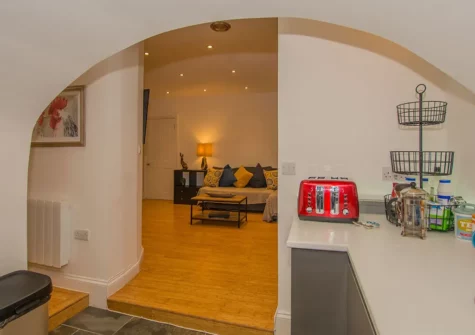 The kitchen at Lancaster Apartment, Tenby