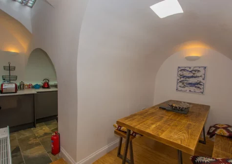 The dining area at Lancaster Apartment, Tenby