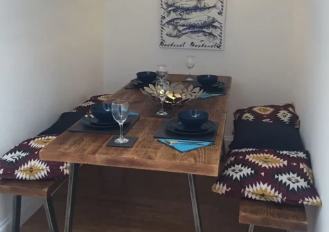 The dining area at Lancaster Apartment, Tenby