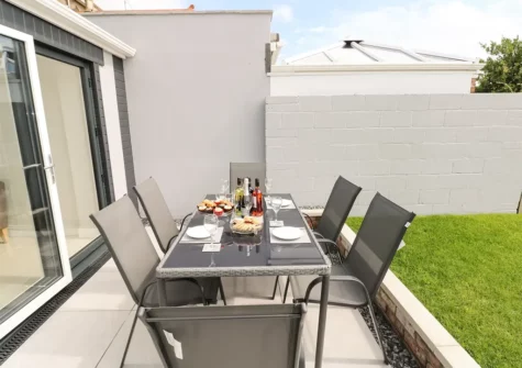 The alfresco dining area at Larkhill, Tenby