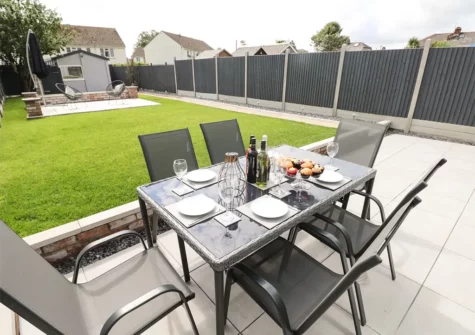 The alfresco dining area at Larkhill, Tenby