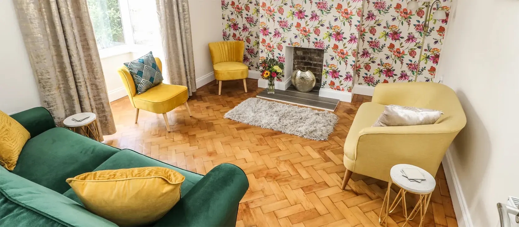 Larkhill is an airy and modern semi-detached property in a quiet area of Tenby. The two lounges, multiple dining areas, welcoming kitchen and garden offer plenty of space to spread out, while statement decor gives the house plenty of character.