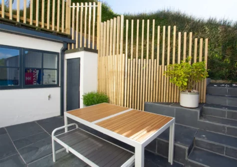 The patio & alfresco dining area at Laughing Seagull, Saundersfoot