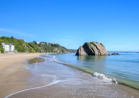 Saundersfoot Beach is just a ten ten minute walk away from Laughing Seagull