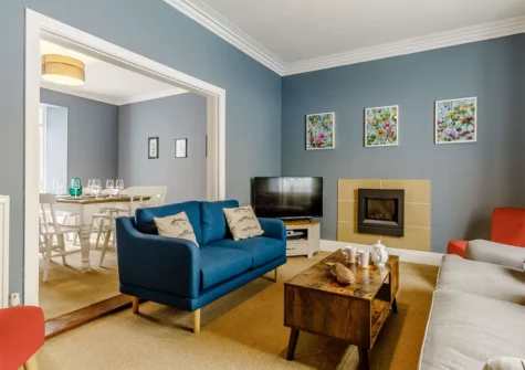 The living room at Lavender Cottage, Tenby