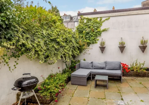 The courtyard & barbecue area at Lavender Cottage, Tenby