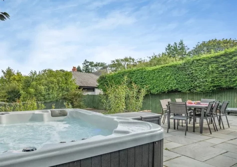The hot tub, patio & alfresco dining area at Lexden, Saundersfoot