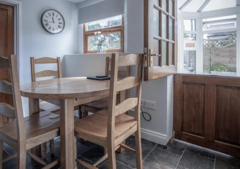 The dining area at Lilac Cottage, Amroth