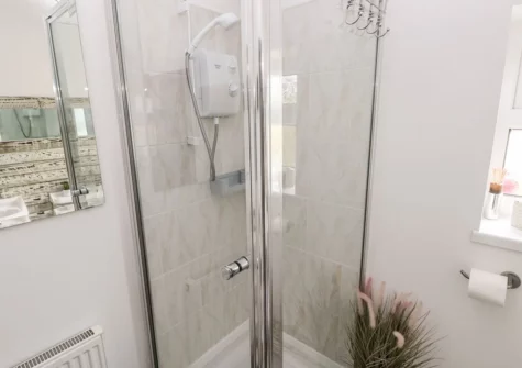 The shower room at Little Bobbins, Saundersfoot