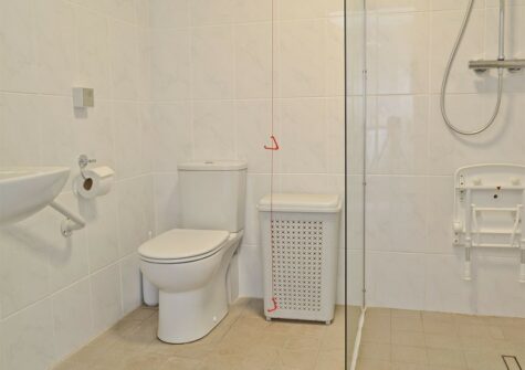 The ground floor shower room at Llanlliwe Cottage, Henllan Amgoed