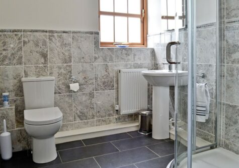 The first floor bathroom at Llanlliwe Cottage, Henllan Amgoed