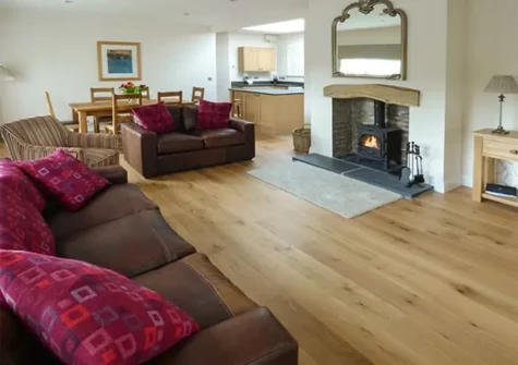 The living area at Llety'r Llwynog, Llanfallteg West