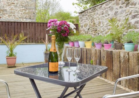 The decked patio at LLwynbedw, St Dogmaels