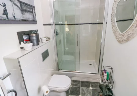 The shower room at Love Cottage, Redberth