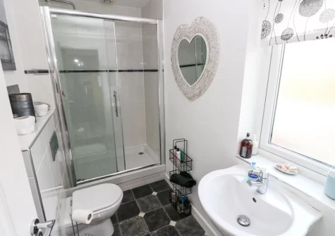 The shower room at Love Cottage, Redberth