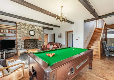 The games room at Lower Nash Farmhouse, Lower Nash