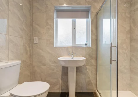 The shower room at Maynor, Kilgetty