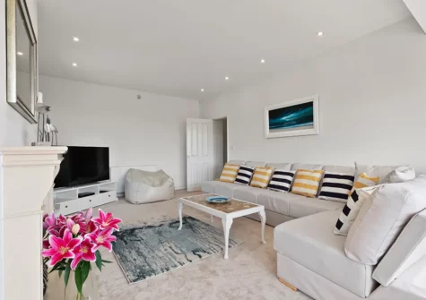 The living area at Meadow Farm, Tenby
