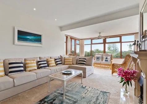 The living area at Meadow Farm, Tenby