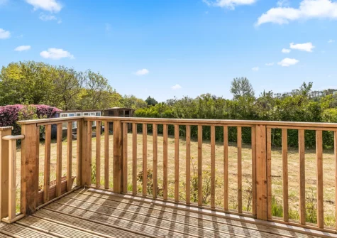 The decked pation & garden at Meadow farm, Tenby