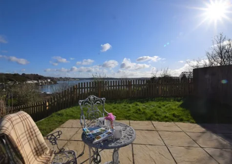 The upper garden & patio at Millbank Cottage, Llanstadwell