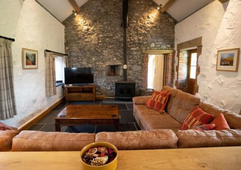The living area at Orchard Barn, St Florence