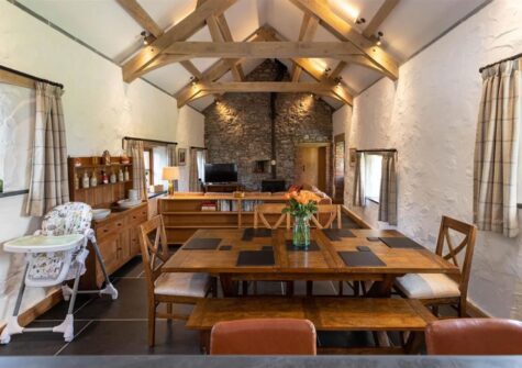 The dining area at Orchard Barn, St Florence