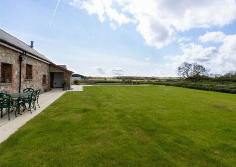The large enclosed garden at Orchard Barn, St Florence