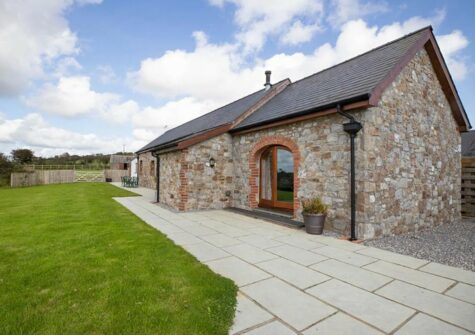 The large enclosed garden at Orchard Barn, St Florence
