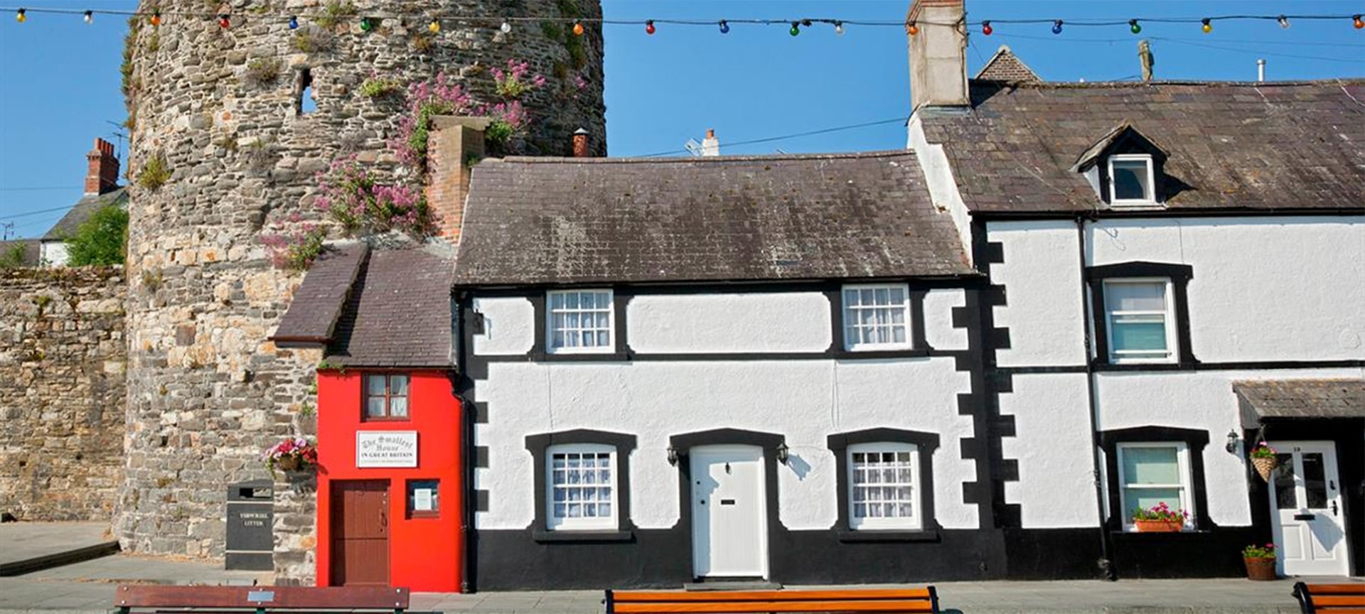 The Smallest House in Great Britain can be found nestled amongst a terrace of houses on Conwy's quayside. You really can't miss the smallest house and you'd be crazy not to pop in for a look on your way past. This national treasure has been recently refurbished and is well worth a few minutes of your time.