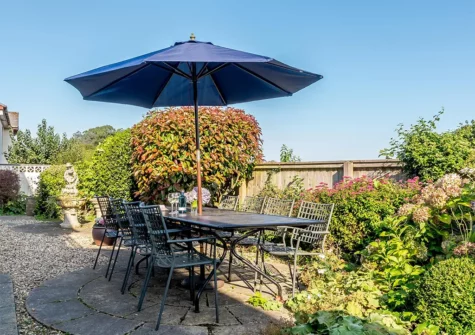The patio & alfresco dining area at Pebble Hill View, Saundersfoot