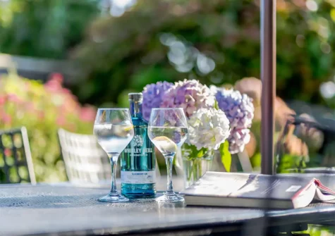 The patio & alfresco dining area at Pebble Hill View, Saundersfoot